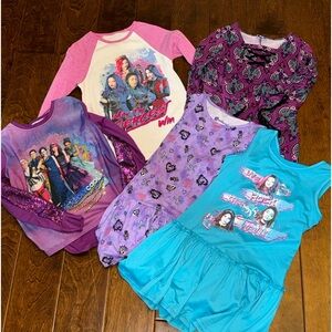 Disney the Desendants five piece lot of dresses and shirts.